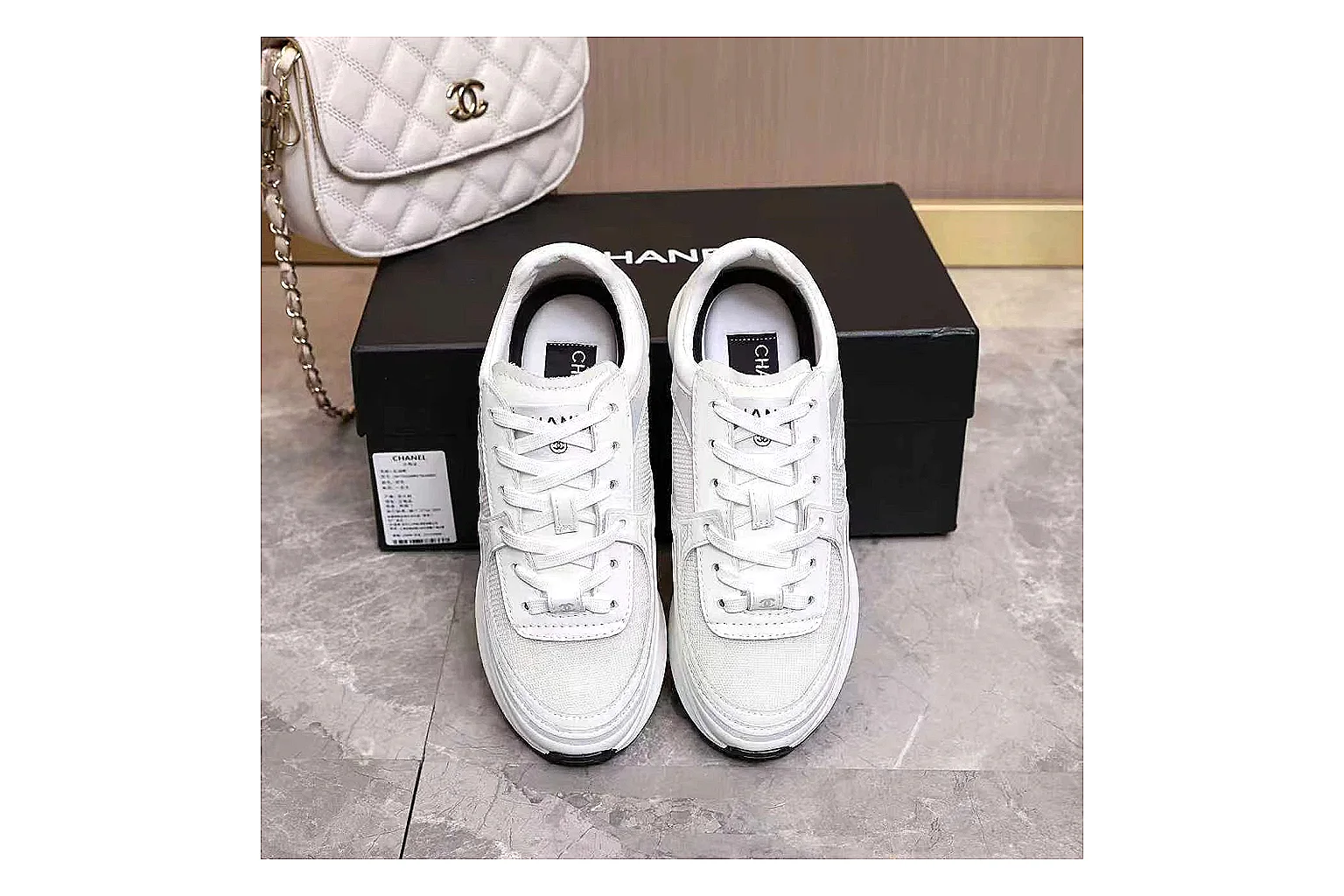 gogobuy.cloud Chanel White Platform CC Runner 1059 White runner product image thumbnail 2