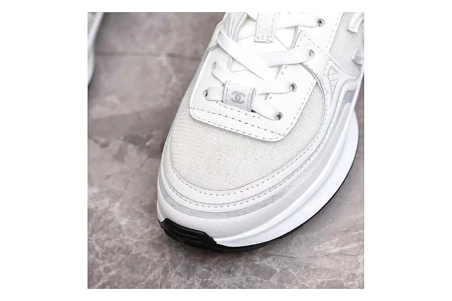 gogobuy.cloud Chanel White Platform CC Runner 1059 White runner product image thumbnail 3