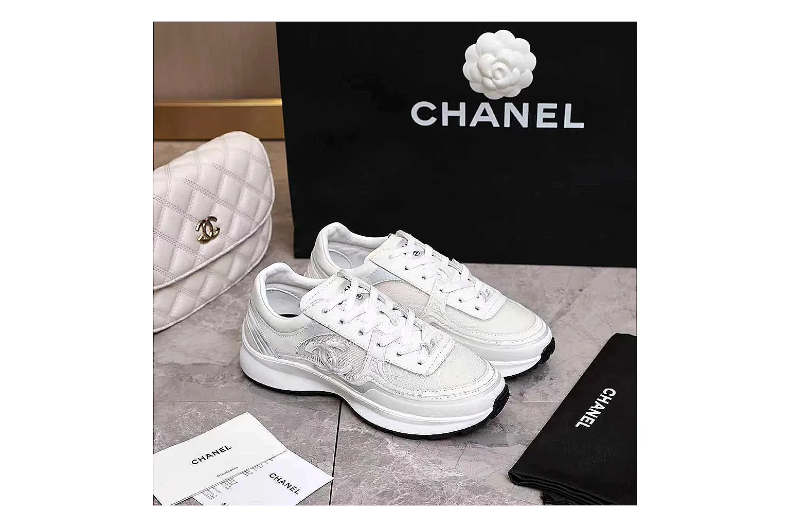 gogobuy.cloud Chanel White Platform CC Runner 1059 White runner product image thumbnail 4