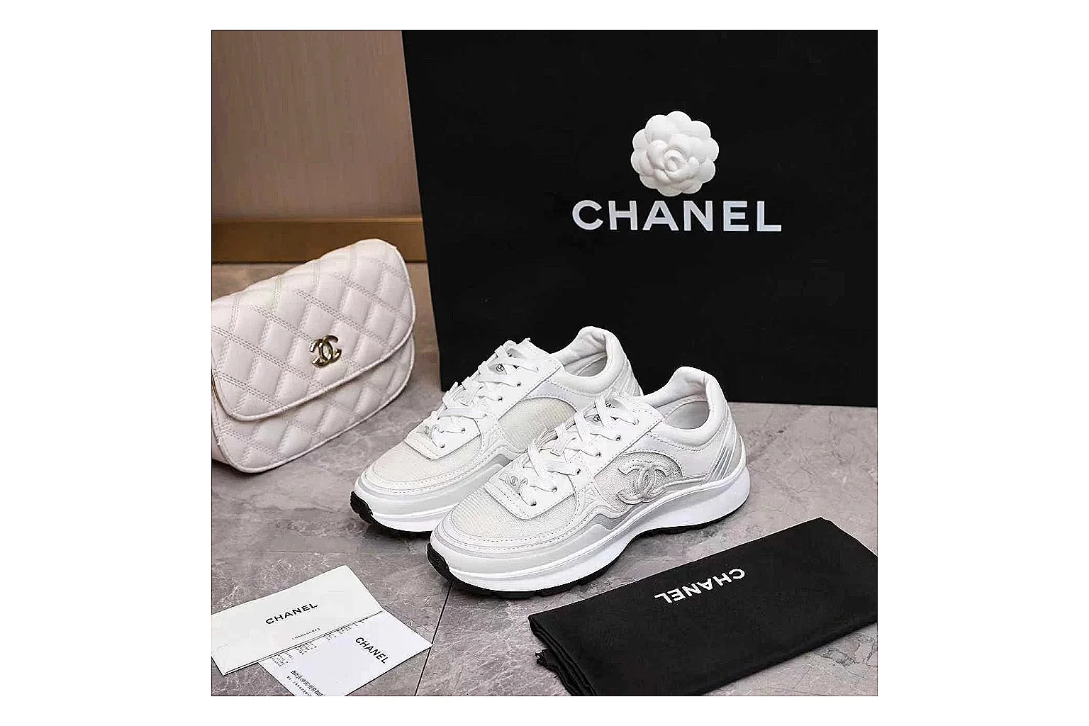 gogobuy.cloud Chanel White Platform CC Runner 1059 White runner product image thumbnail 5