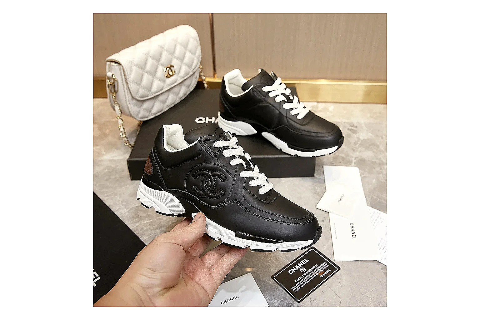 gogobuy.cloud Chanel Black CC Runner 3705 Black runner product image thumbnail 6