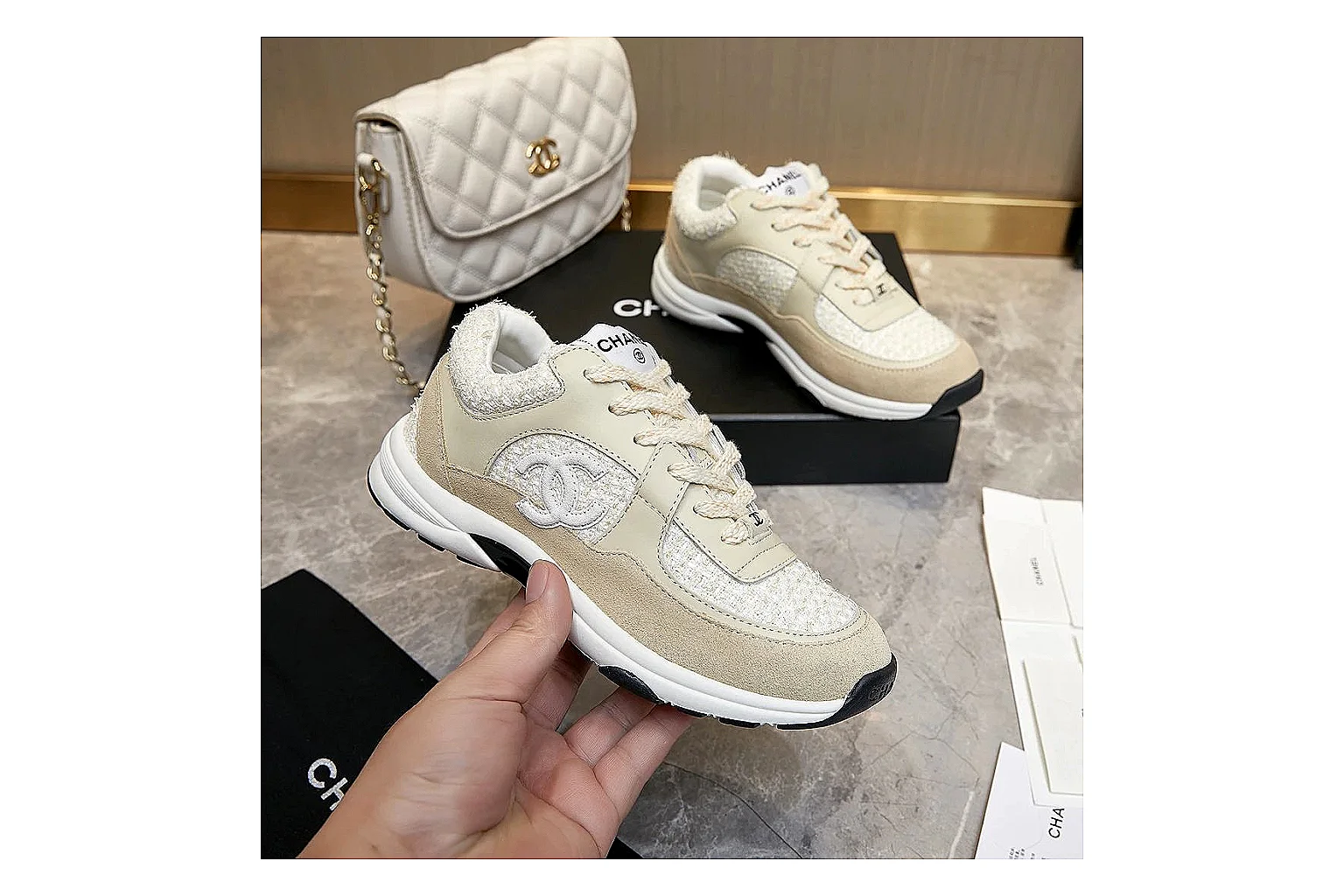 gogobuy.cloud Chanel Cream CC Runner 2917 Cream runner product image thumbnail 6