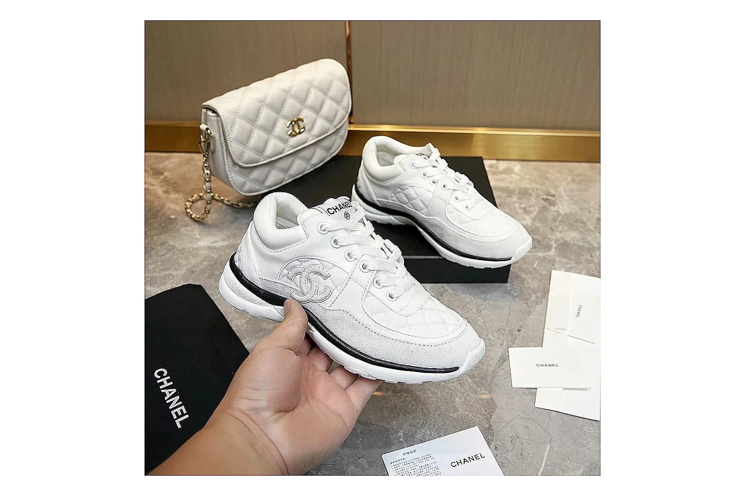 gogobuy.cloud Chanel White CC Runner 2873 White runner product image thumbnail 2
