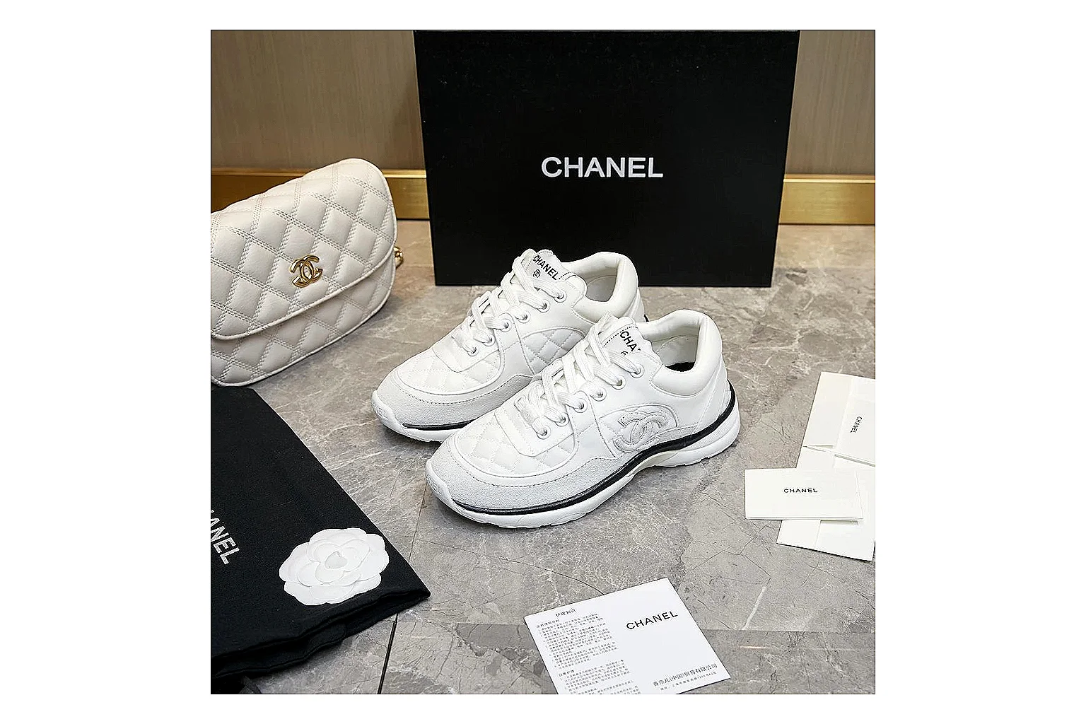 gogobuy.cloud Chanel White CC Runner 2873 White runner product image thumbnail 5
