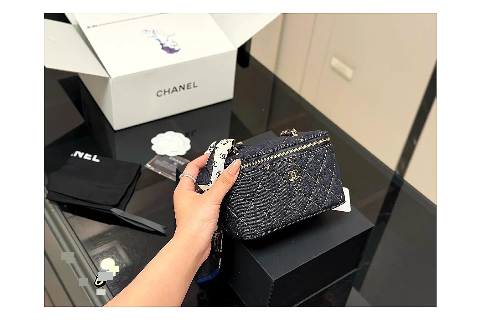 Chanel Quilted Denim Vanity Bag shopping brief image SKU 1194080912