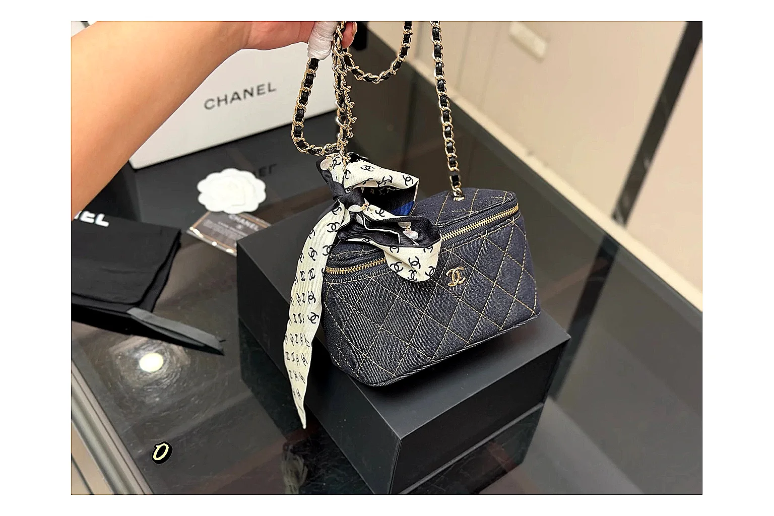 Chanel Quilted Denim Vanity Bag shopping brief image SKU 1194080912 thumbnail 3