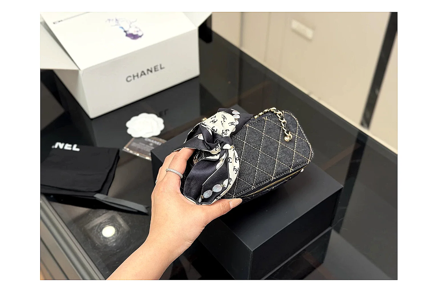 Chanel Quilted Denim Vanity Bag shopping brief image SKU 1194080912 thumbnail 4
