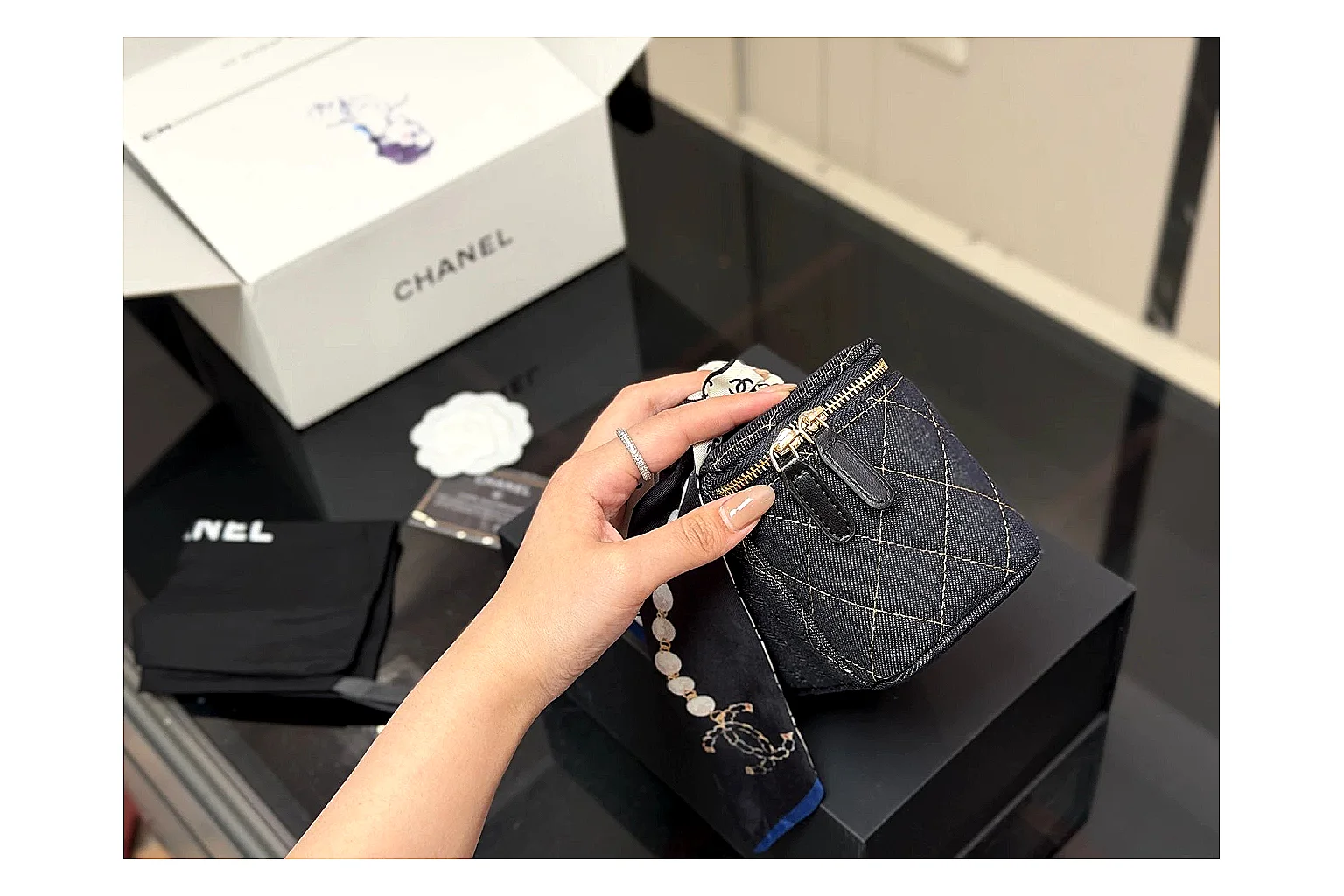 Chanel Quilted Denim Vanity Bag shopping brief image SKU 1194080912 thumbnail 6