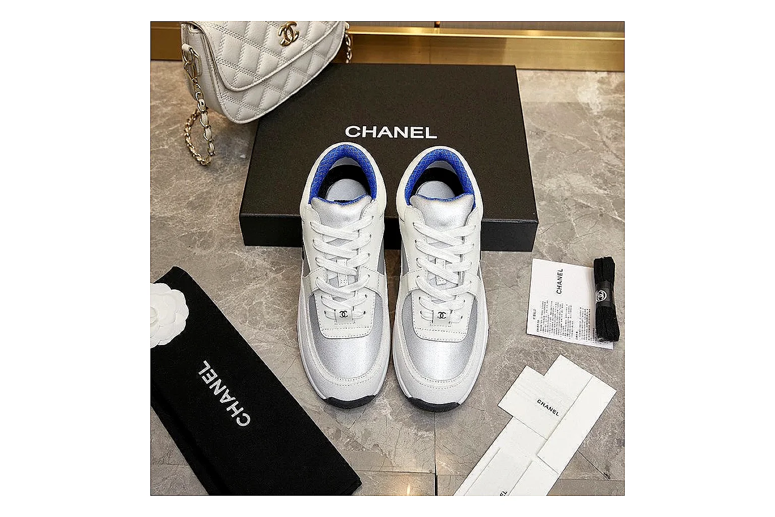 GogoBuy agent brief photos for Chanel Gray Runner Sneaker