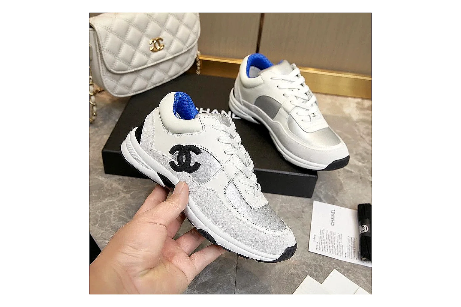 GogoBuy agent brief photos for Chanel Gray Runner Sneaker thumbnail 6