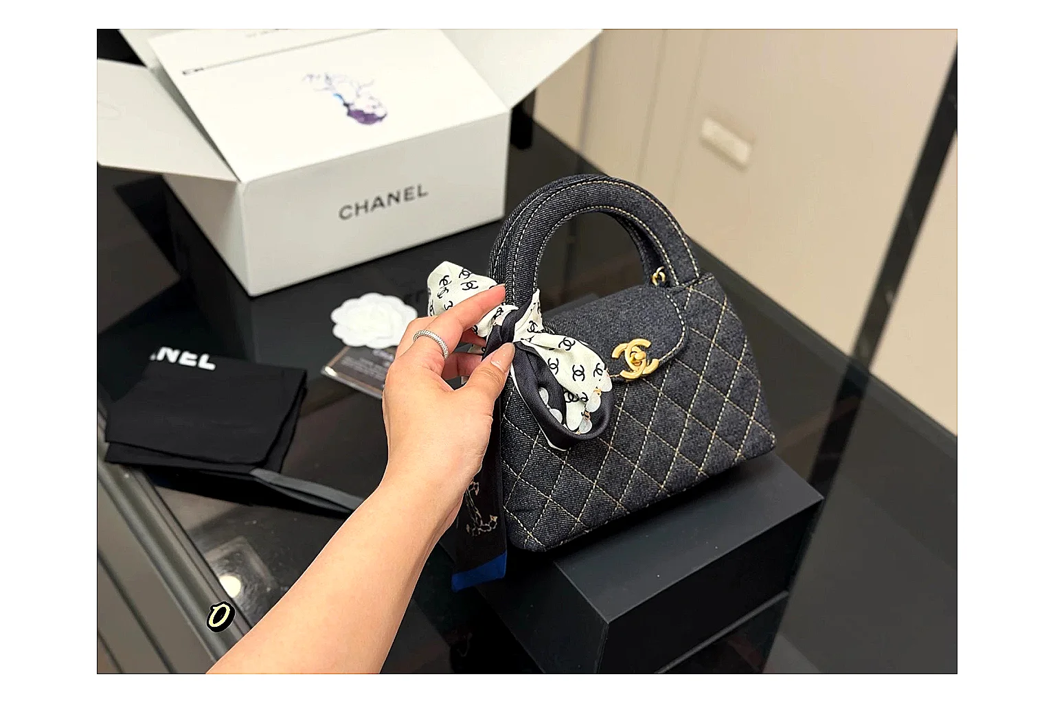 Chanel Quilted Chain Bag Black shopping brief photo showing black quilted leather body, chain strap, flap profile, and polished luxury hardware thumbnail 4