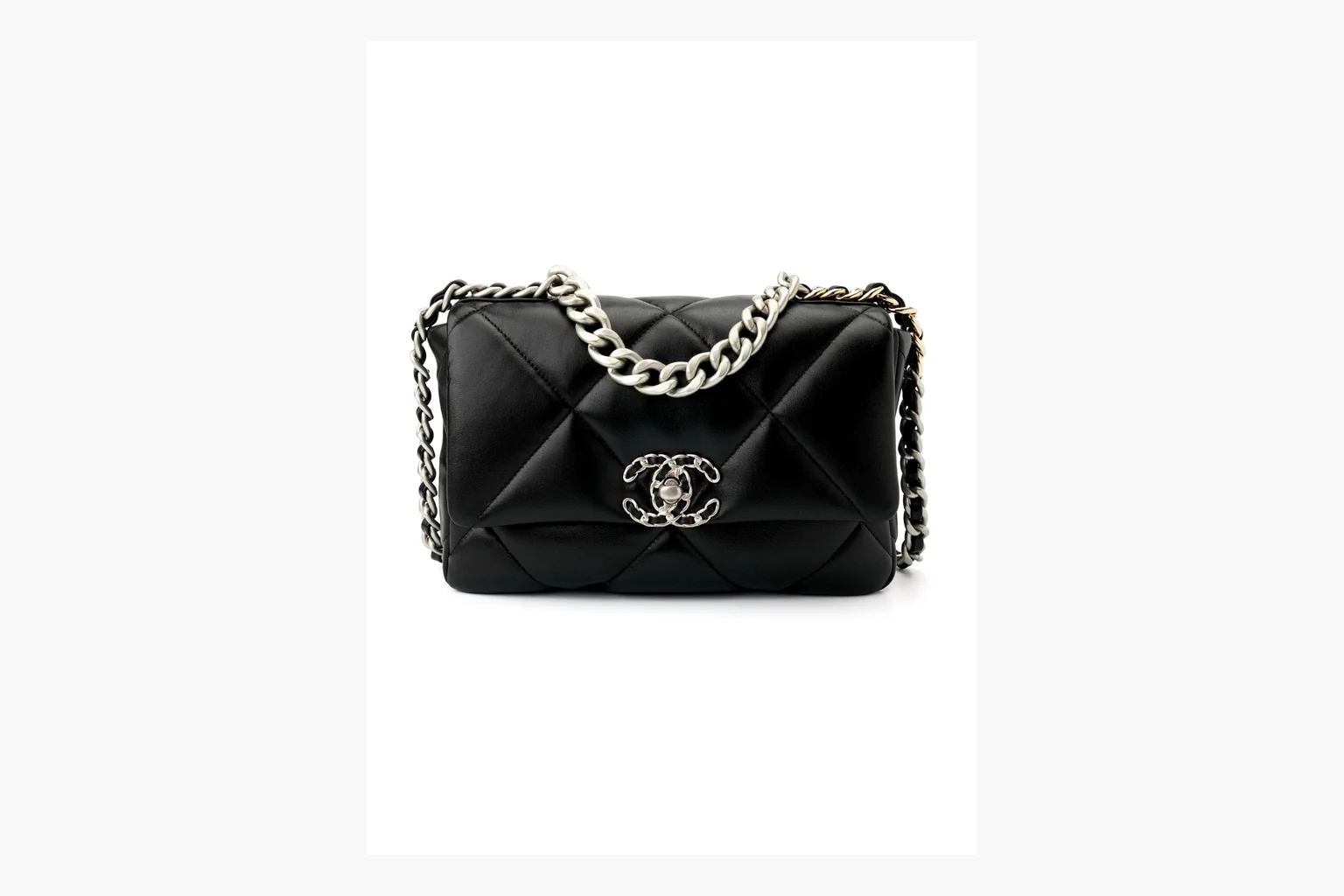Chanel Quilted Chain Flap Bag Black shopping brief photo showing black quilted leather flap body, gold chain strap, CC turnlock, and classic shoulder-bag structure