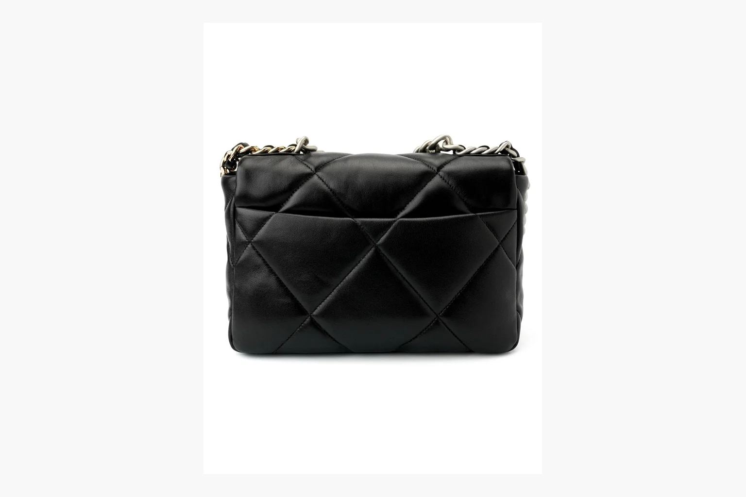 Chanel Quilted Chain Flap Bag Black shopping brief photo showing black quilted leather flap body, gold chain strap, CC turnlock, and classic shoulder-bag structure thumbnail 3