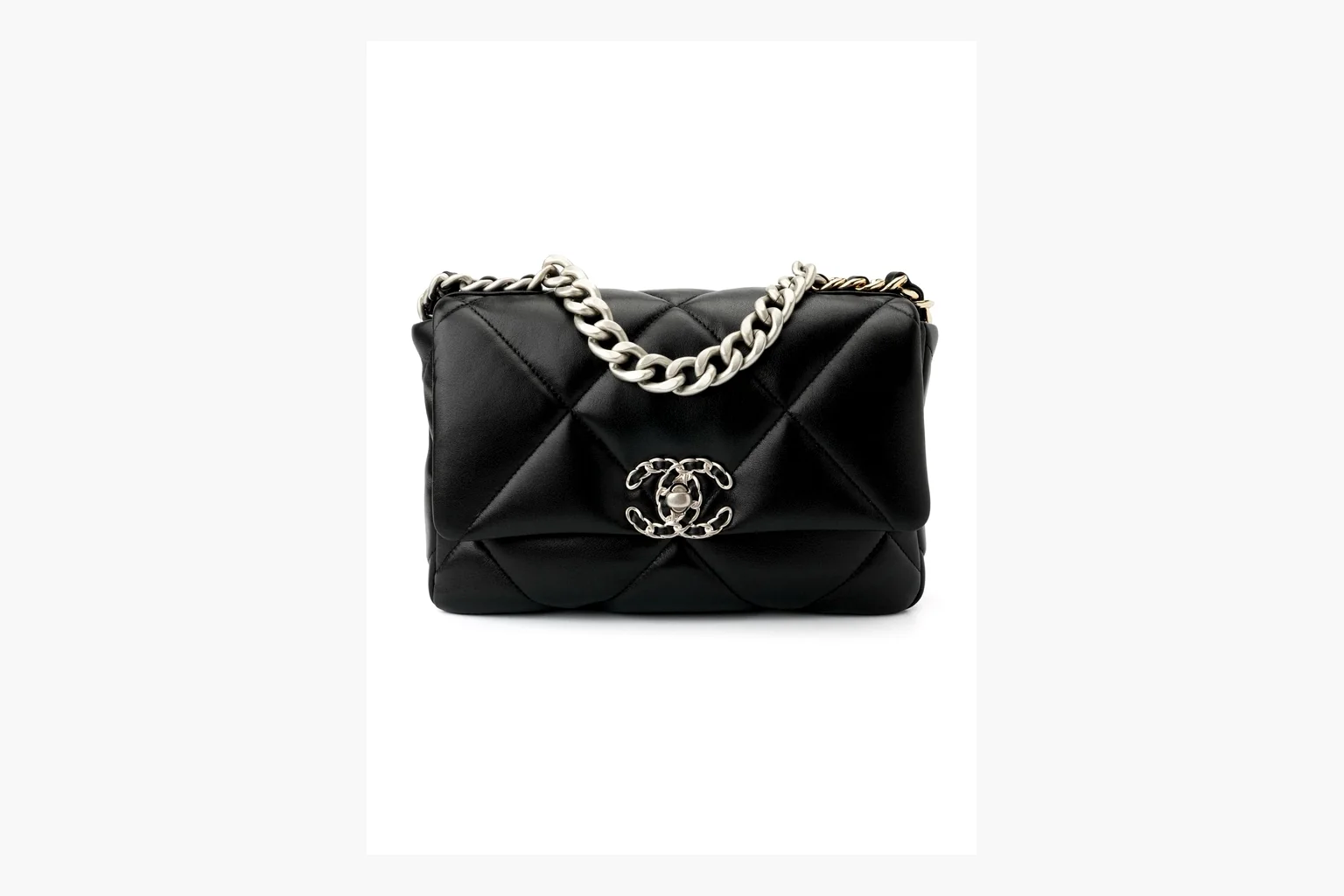 Chanel Quilted Chain Flap Bag Black shopping brief photo showing black quilted leather flap body, gold chain strap, CC turnlock, and classic shoulder-bag structure thumbnail 6