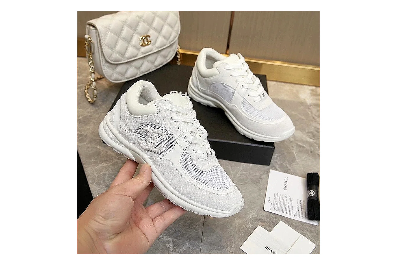 GogoBuy agent brief photos for Chanel White Runner Sneaker thumbnail 3
