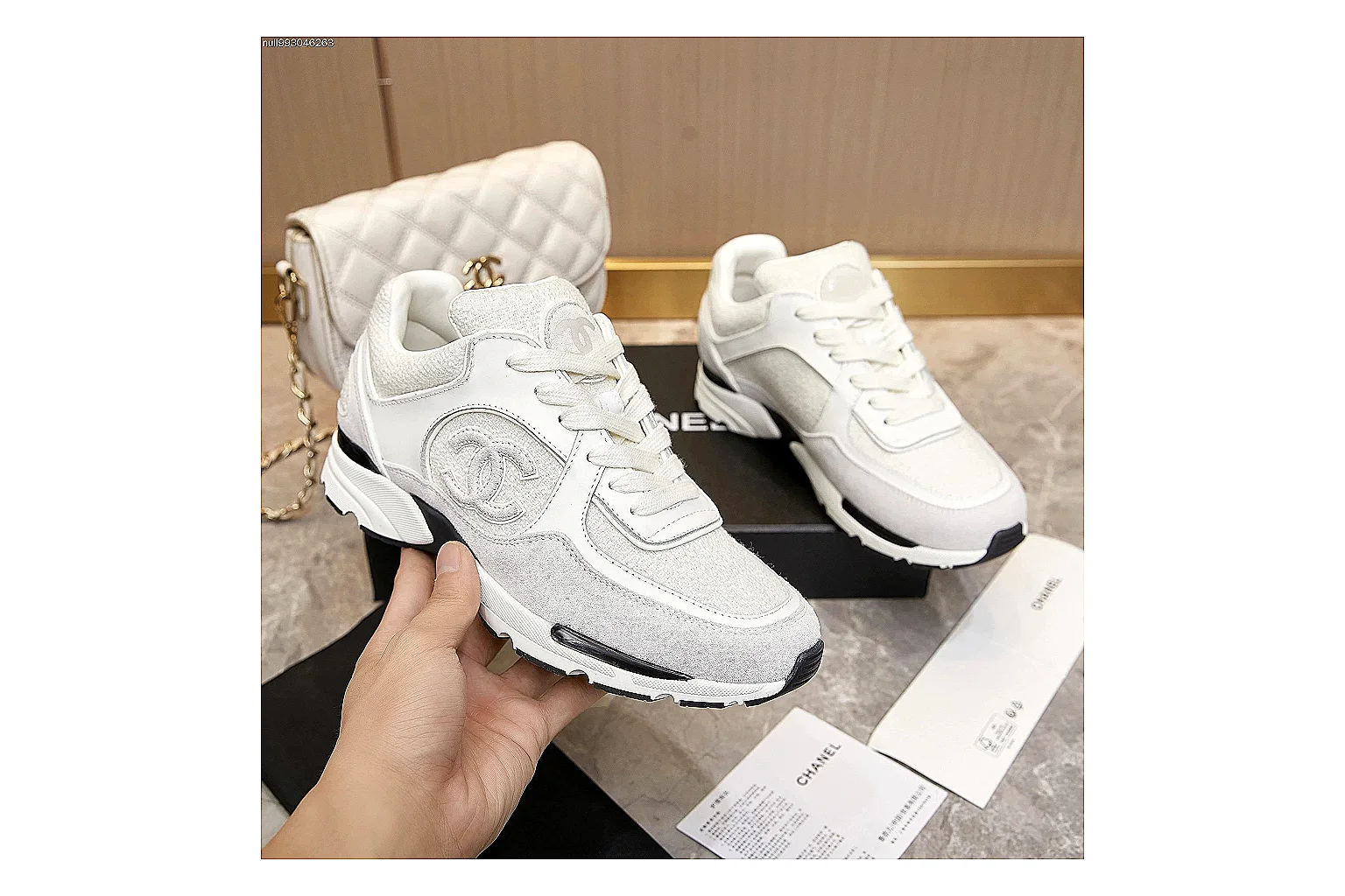 GogoBuy agent brief photos for Chanel White Gray Runner Sneaker thumbnail 3