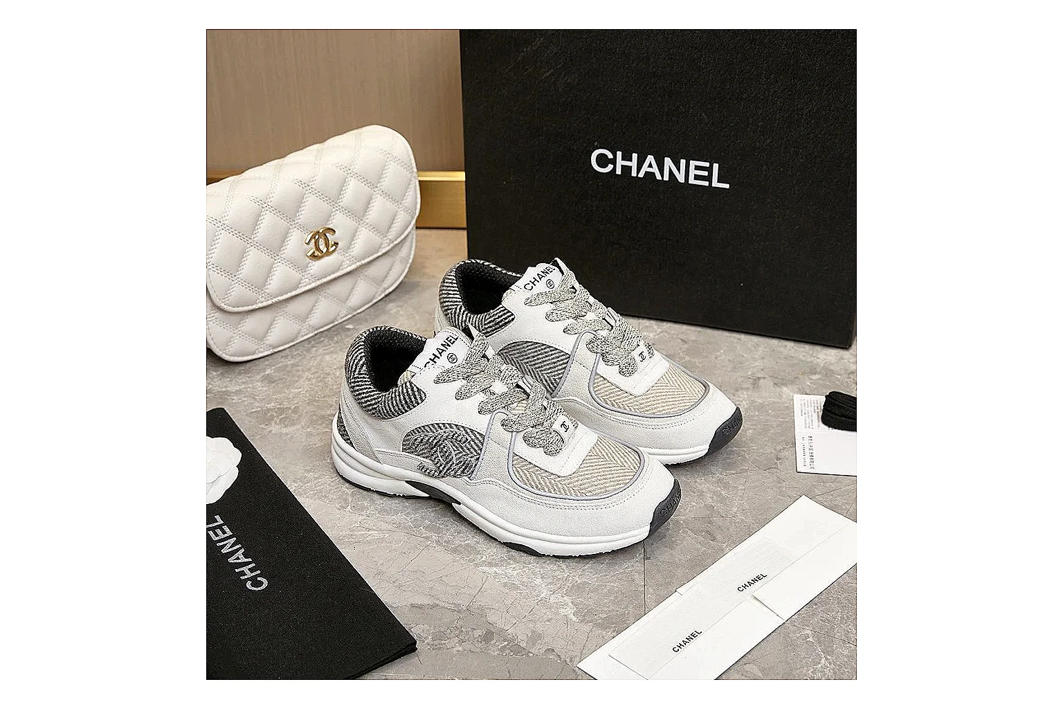 GogoBuy agent brief photos for Chanel White Runner Sneaker thumbnail 4