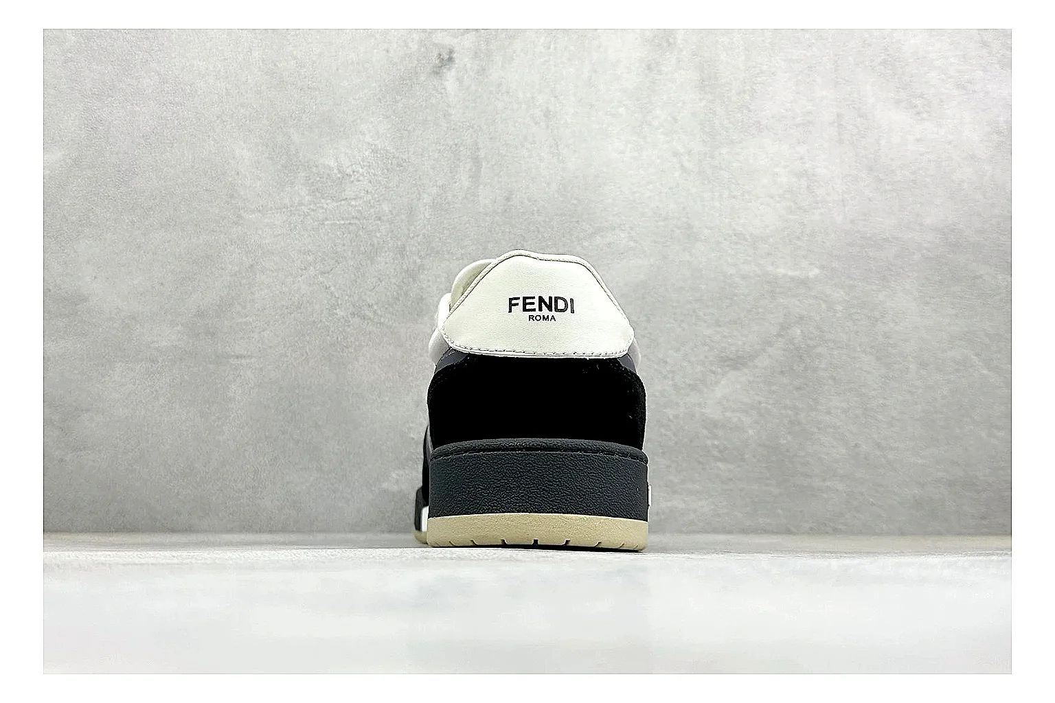 Fendi Match Black White shopping brief photo showing black and white low-top upper, chunky sole, clean panel blocking, and casual designer profile thumbnail 6