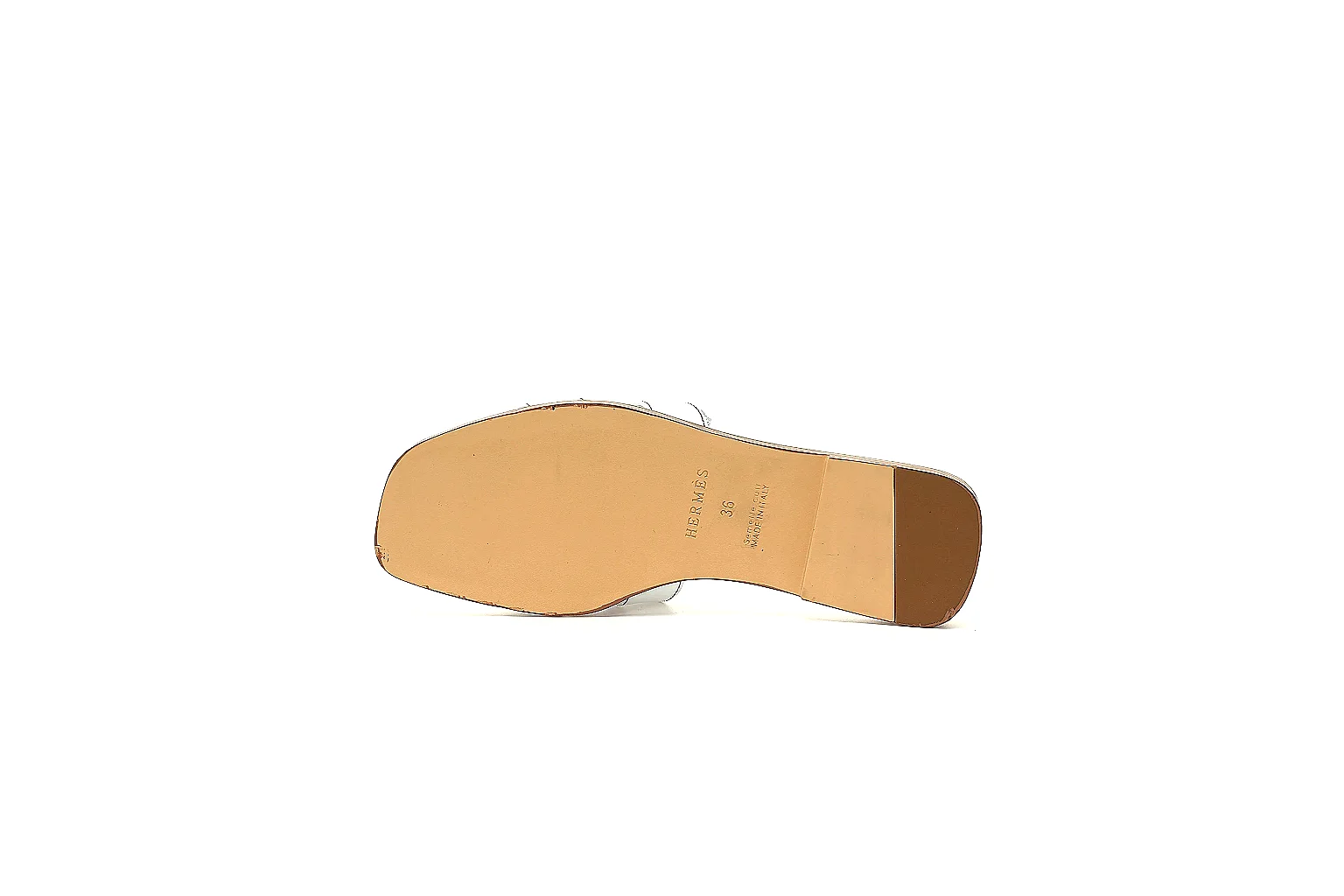 gogobuy.cloud Hermes Oran White Slide Pair 3988 white-brown slide image thumbnail 3