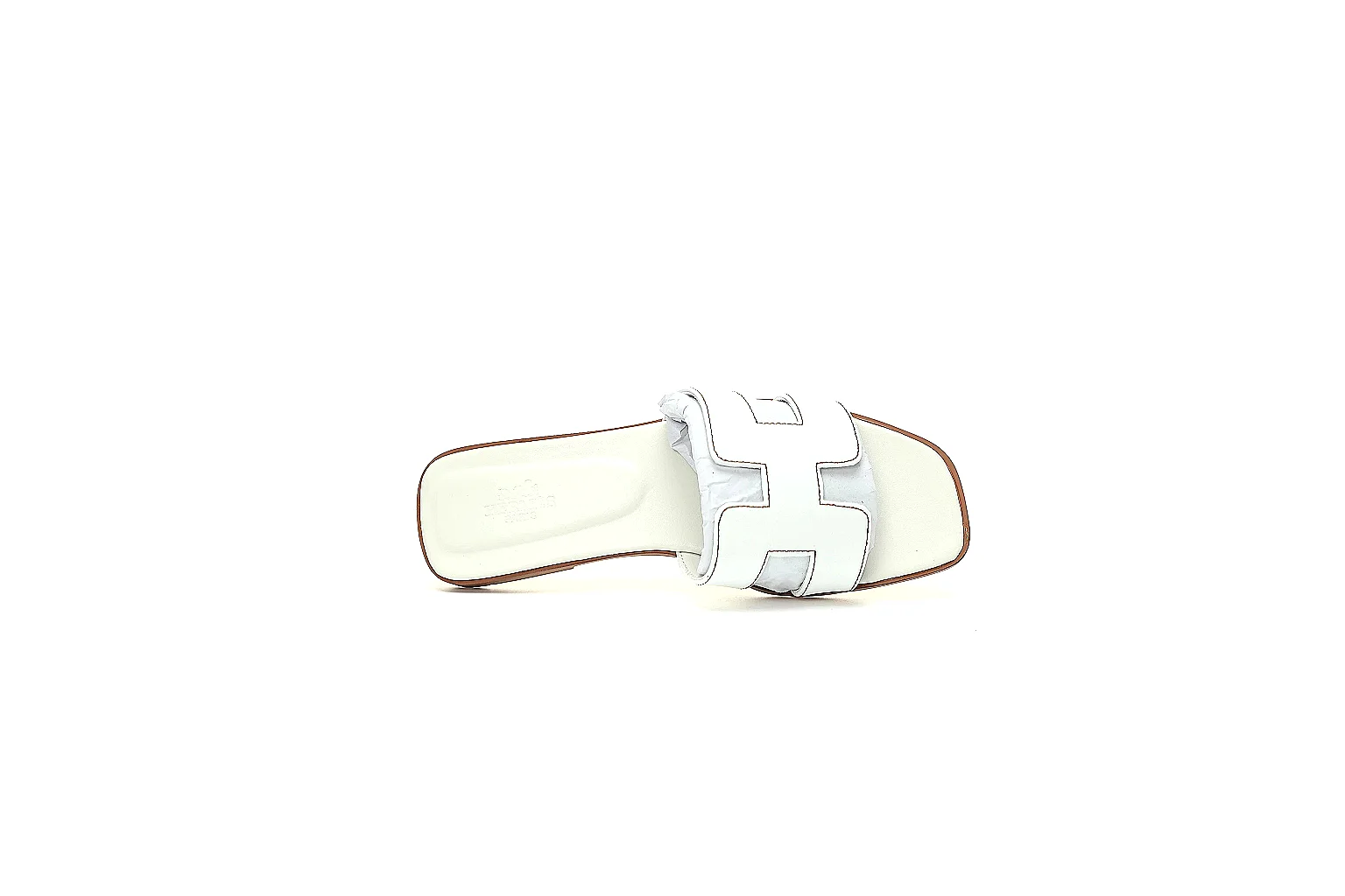gogobuy.cloud Hermes Oran White Slide Pair 3988 white-brown slide image thumbnail 6