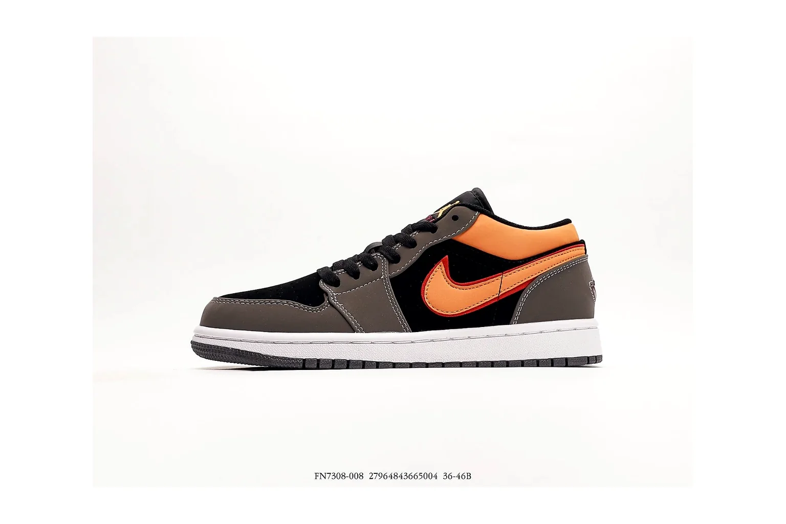 Jordan Air Jordan 1 Low Black Orange retro basketball low six photo view