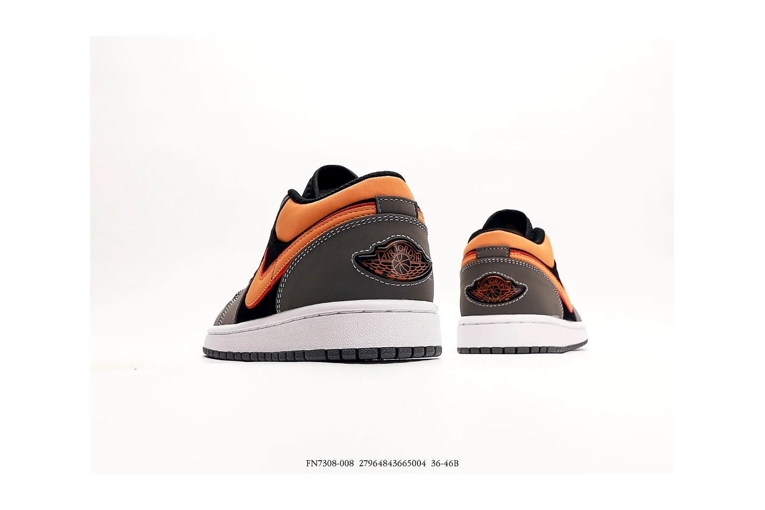 Jordan Air Jordan 1 Low Black Orange retro basketball low six photo view thumbnail 2