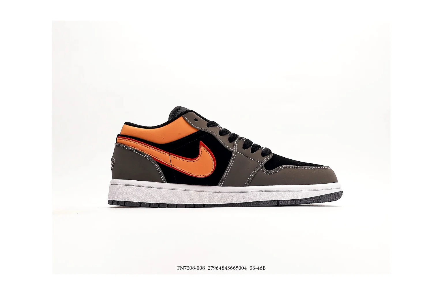 Jordan Air Jordan 1 Low Black Orange retro basketball low six photo view thumbnail 4