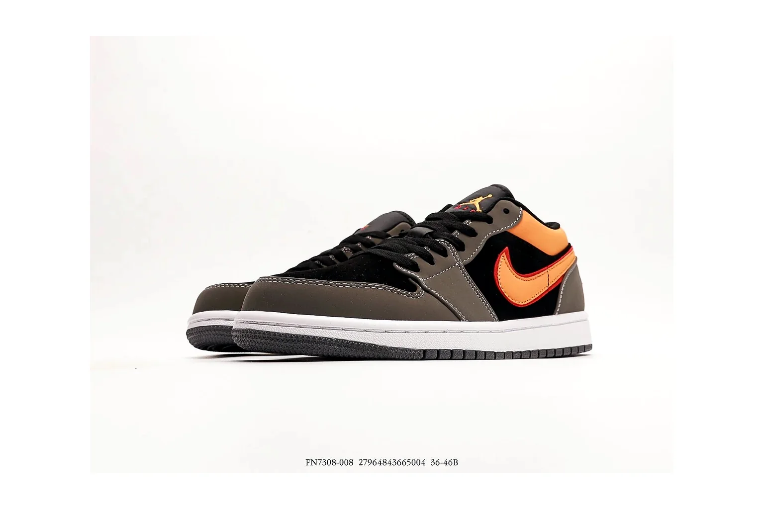 Jordan Air Jordan 1 Low Black Orange retro basketball low six photo view thumbnail 6