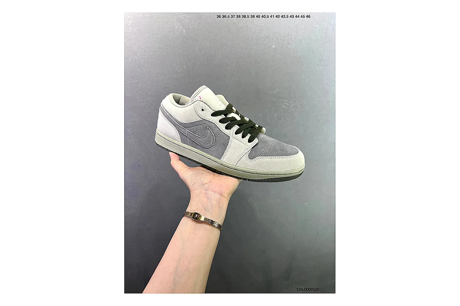 Jordan Air Jordan 1 Low Neutral Grey shopping brief image showing white leather upper, grey Swoosh, low-cut profile and light outsole for clean streetwear style thumbnail 4