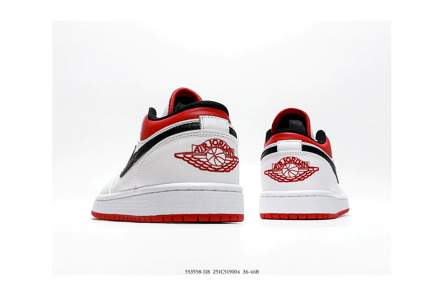 Jordan Air Jordan 1 Low White Red retro basketball low six photo view thumbnail 2