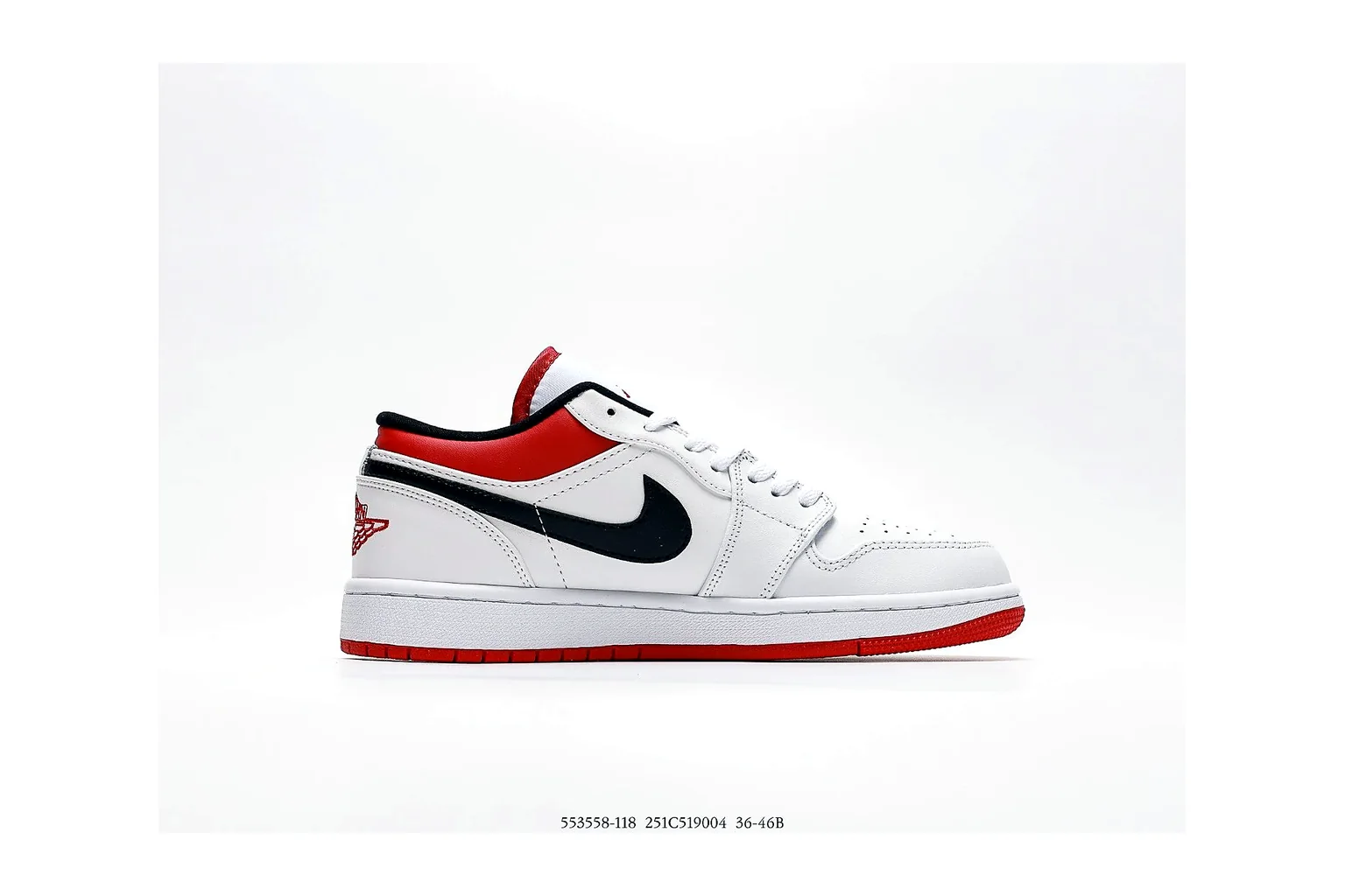 Jordan Air Jordan 1 Low White Red retro basketball low six photo view thumbnail 4
