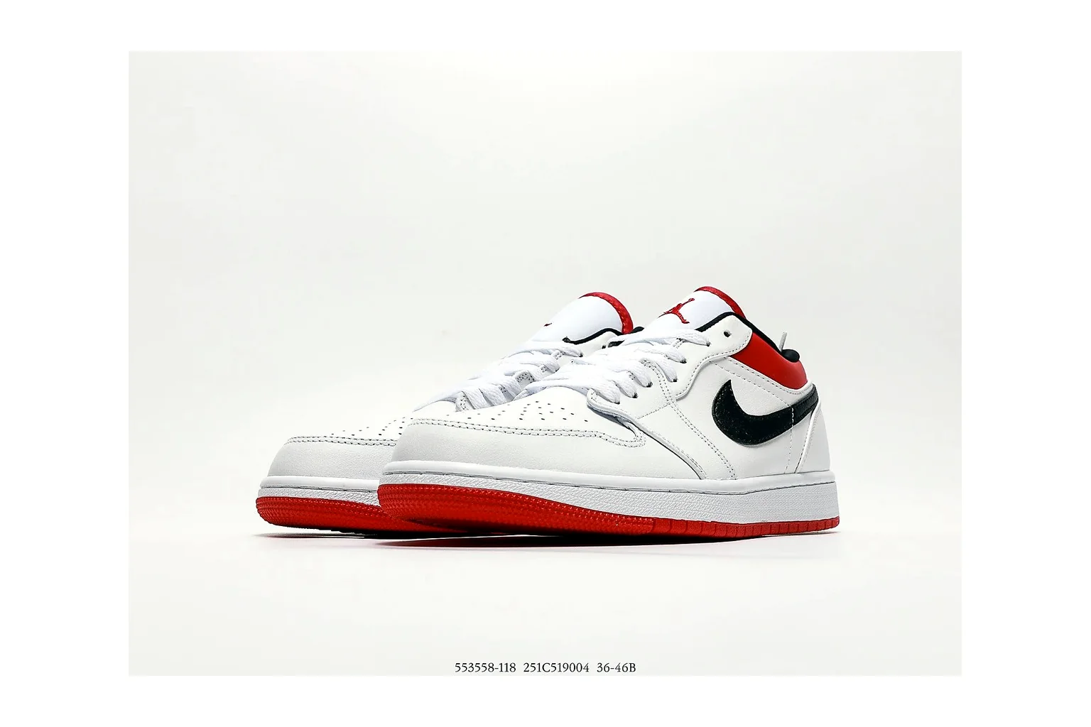 Jordan Air Jordan 1 Low White Red retro basketball low six photo view thumbnail 6
