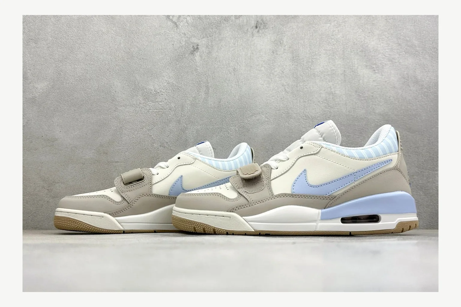 Jordan Air Jordan 4 Blue Sneaker shopping brief image showing white blue air jordan 4 retro with mixed-material upper and low-profile shape thumbnail 2