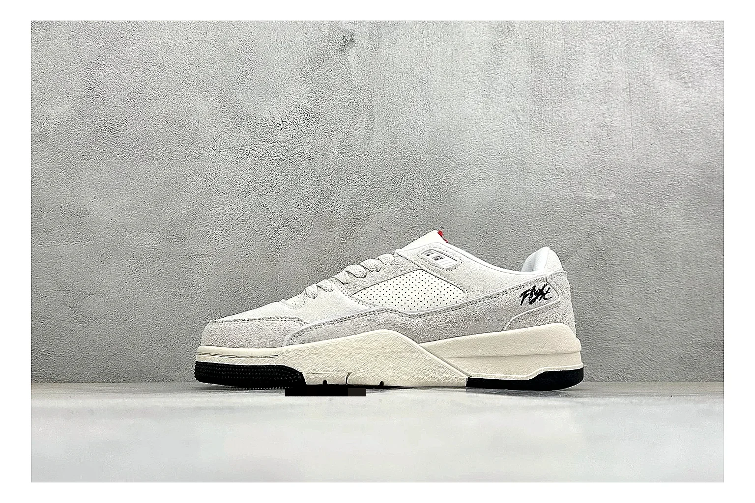 Jordan Flight White shopping brief photo showing white low court upper, cream sole, simple Jordan styling, and soft retro basketball profile