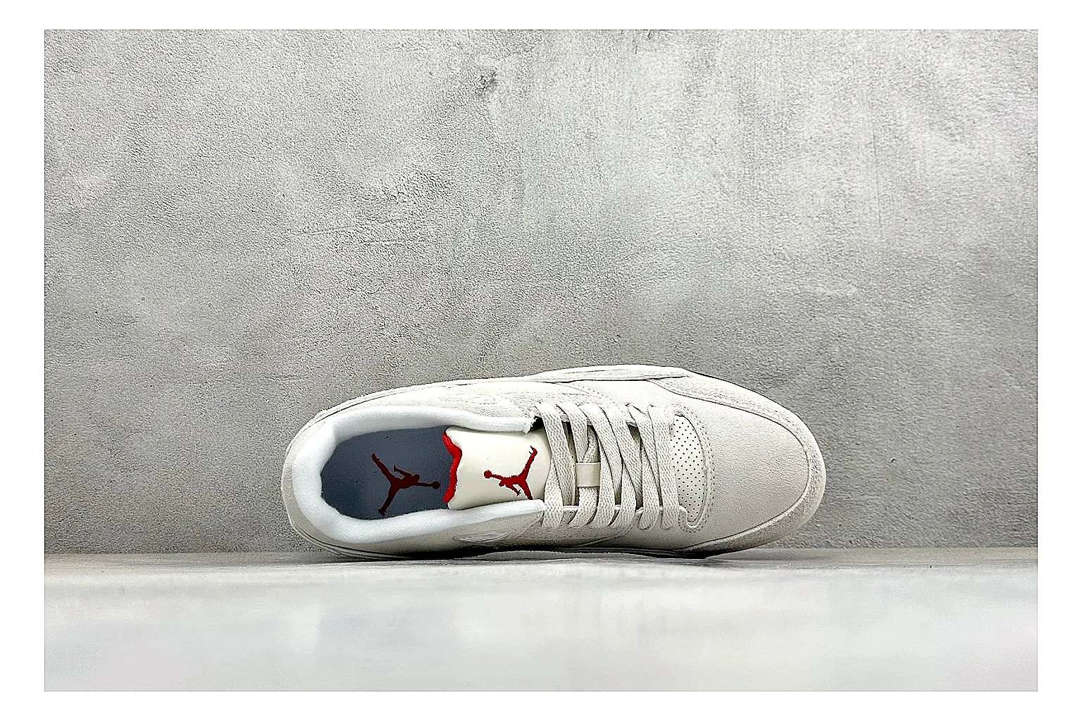 Jordan Flight White shopping brief photo showing white low court upper, cream sole, simple Jordan styling, and soft retro basketball profile thumbnail 5