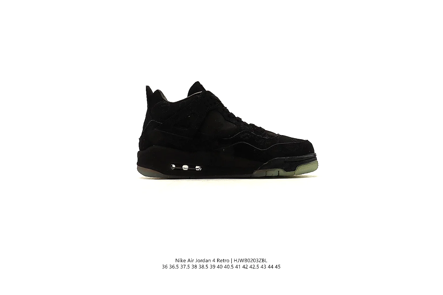 gogobuy.cloud Air Jordan Black Jordan 4 0354 Black mid-top product image thumbnail 5
