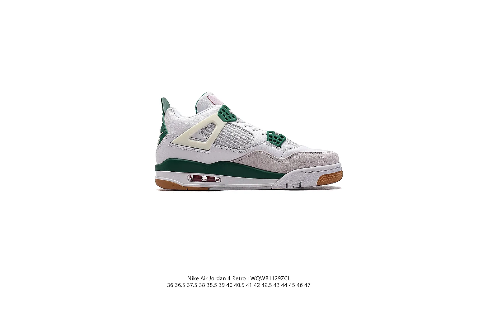 gogobuy.cloud Air Jordan White Green Jordan 4 0335 White Green mid-top product image thumbnail 5