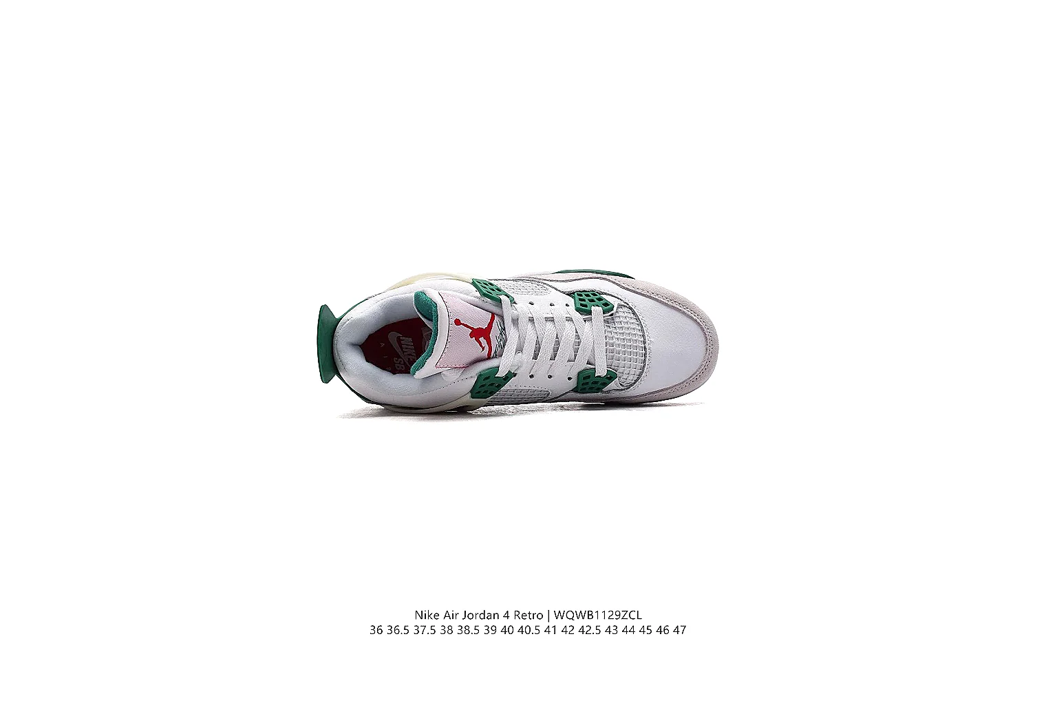 gogobuy.cloud Air Jordan White Green Jordan 4 0335 White Green mid-top product image thumbnail 6