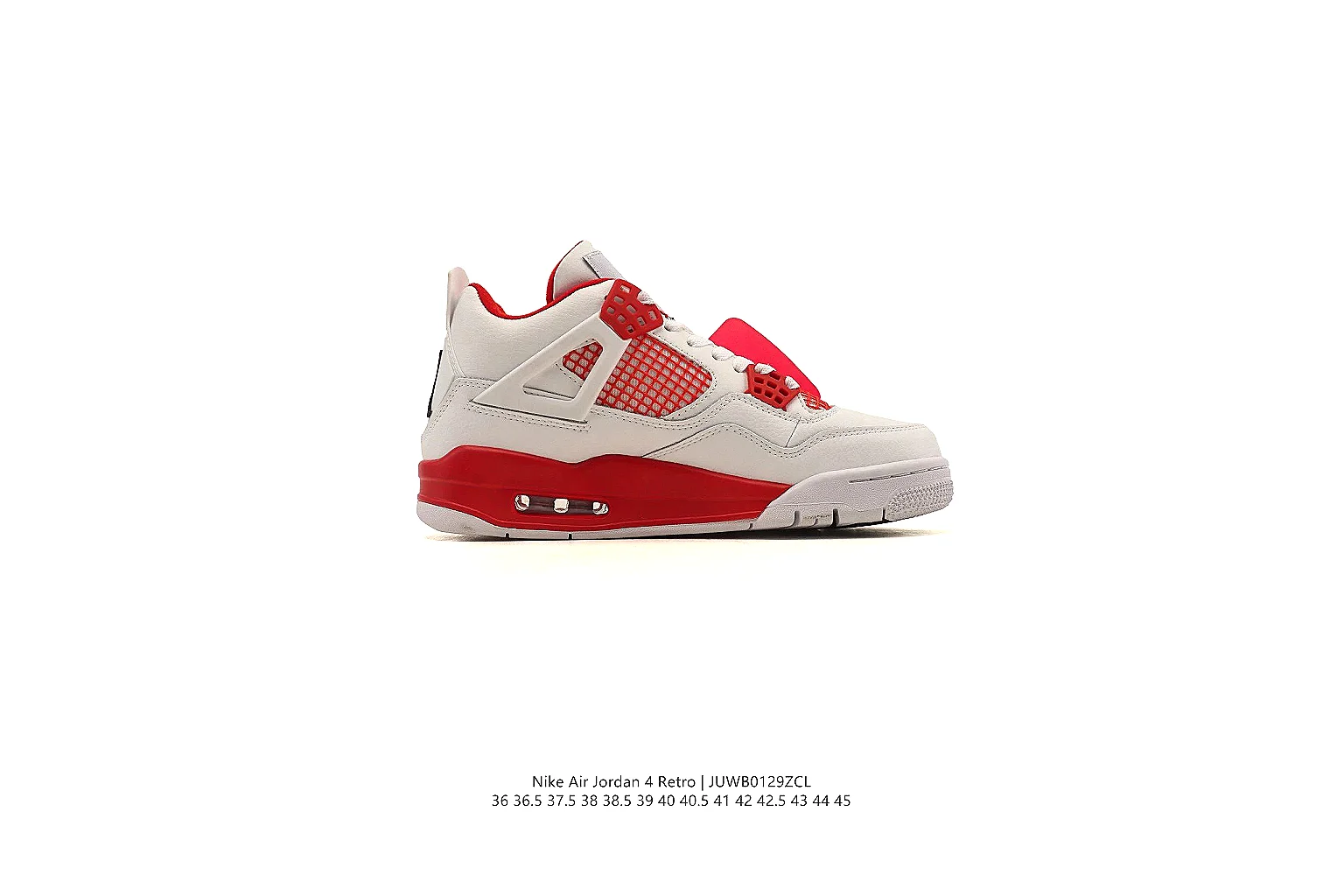 gogobuy.cloud Air Jordan White Red Jordan 4 0300 White Red mid-top product image thumbnail 5