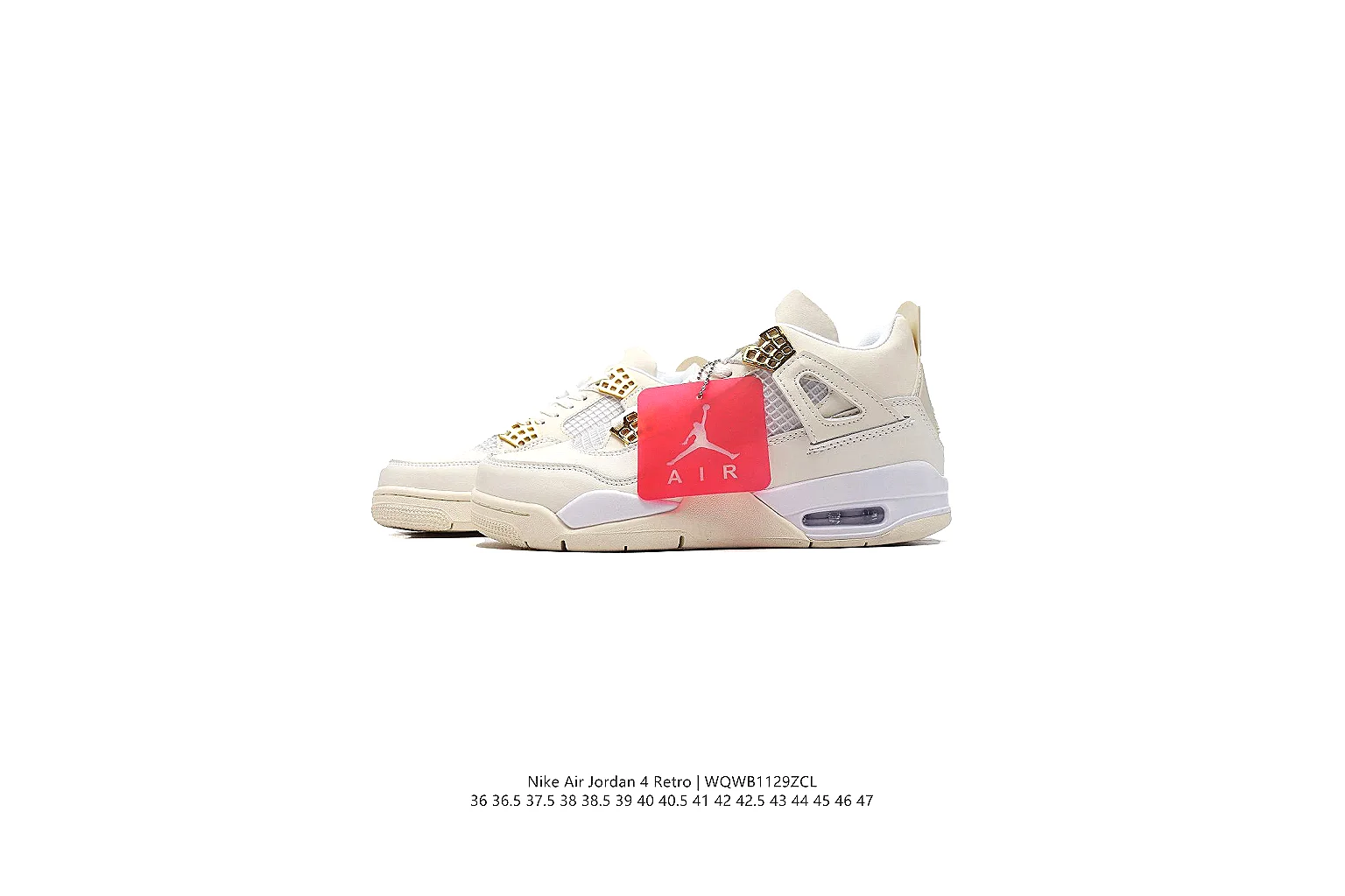 gogobuy.cloud Air Jordan White Red Jordan 4 0331 White Red mid-top product image thumbnail 4