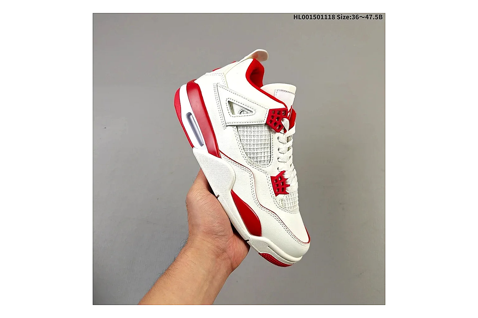 gogobuy.cloud Air Jordan White Red Jordan 4 9588 White Red mid-top product image thumbnail 4