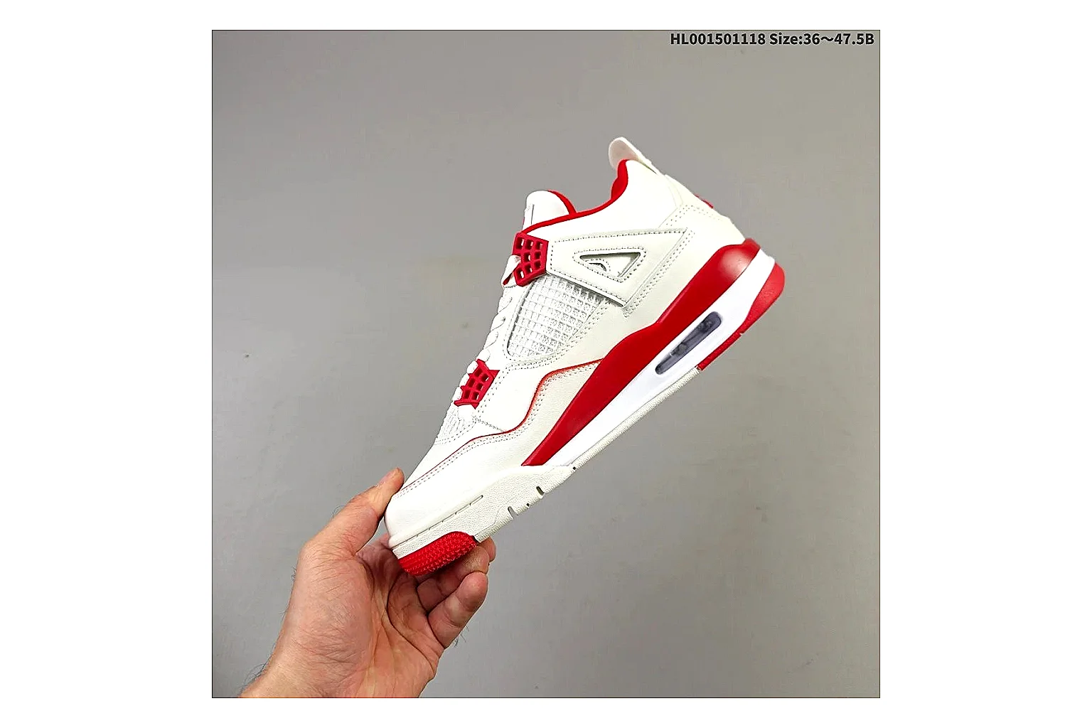 gogobuy.cloud Air Jordan White Red Jordan 4 9588 White Red mid-top product image thumbnail 5
