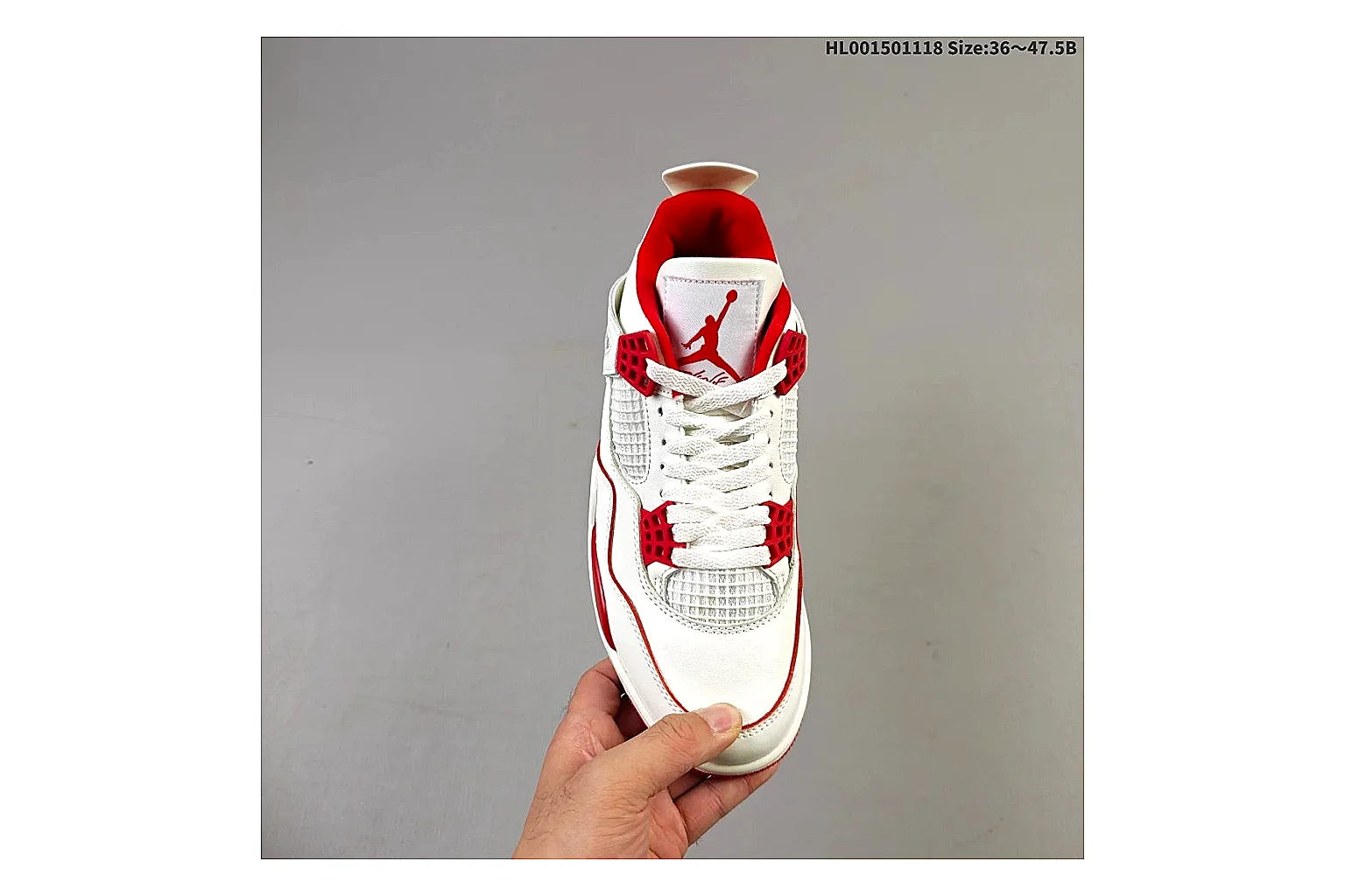 gogobuy.cloud Air Jordan White Red Jordan 4 9588 White Red mid-top product image thumbnail 6