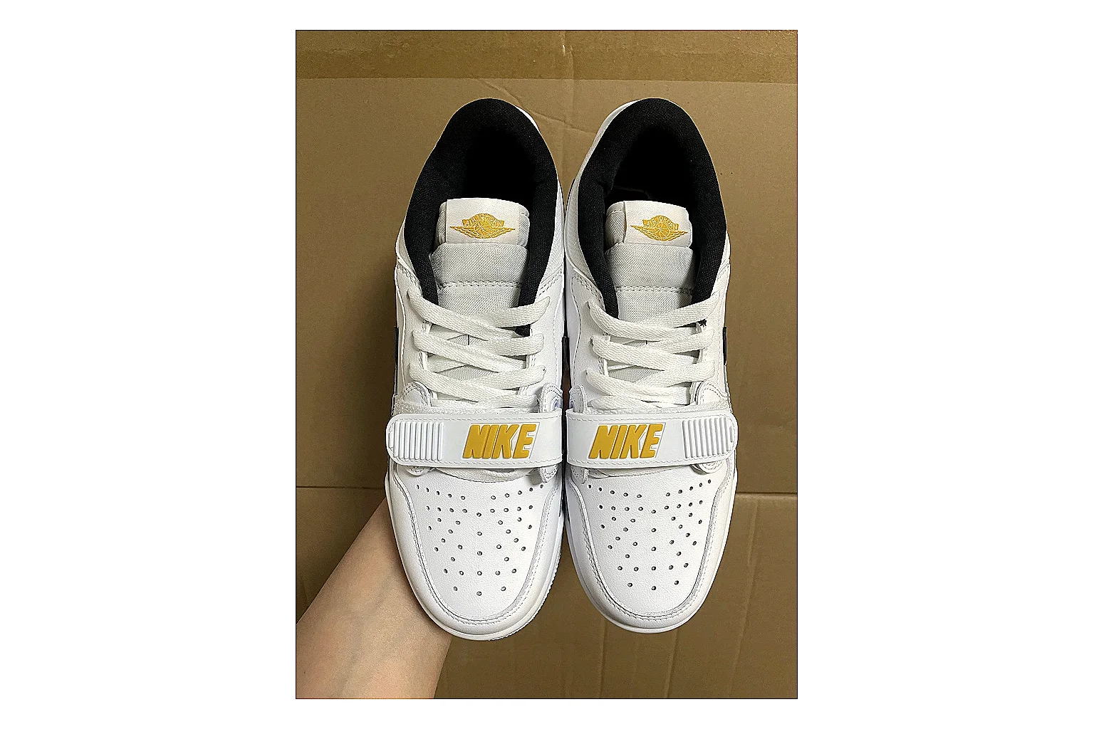Jordan Retro Court White Yellow shopping brief photo showing white leather low-top upper, yellow accents, basketball-retro shape, and clean court sole thumbnail 4