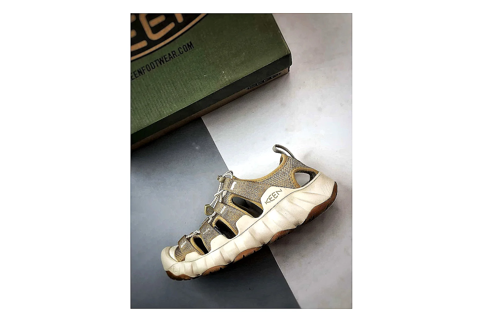 KEEN Jasper Sandal Beige Taupe shopping brief photo showing beige taupe suede-mesh upper, outdoor sandal shape, protective toe area, and trail-casual sole thumbnail 5