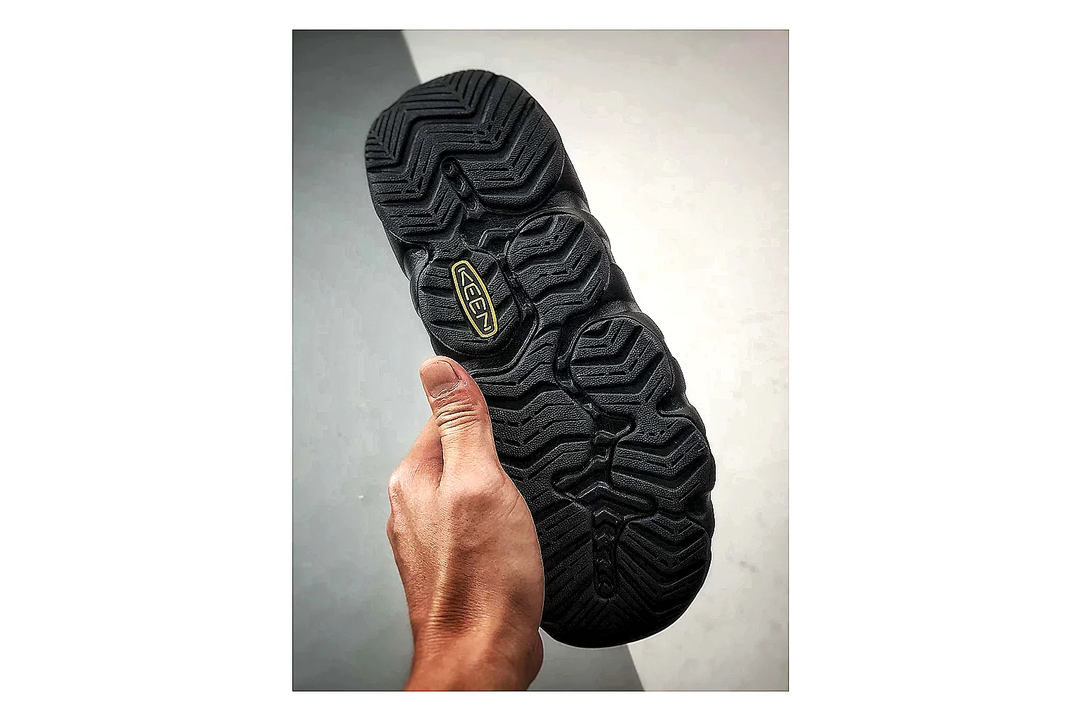 KEEN Jasper Sandal Black shopping brief photo showing black suede-mesh upper, outdoor sandal shape, protective toe area, and trail-casual sole thumbnail 3