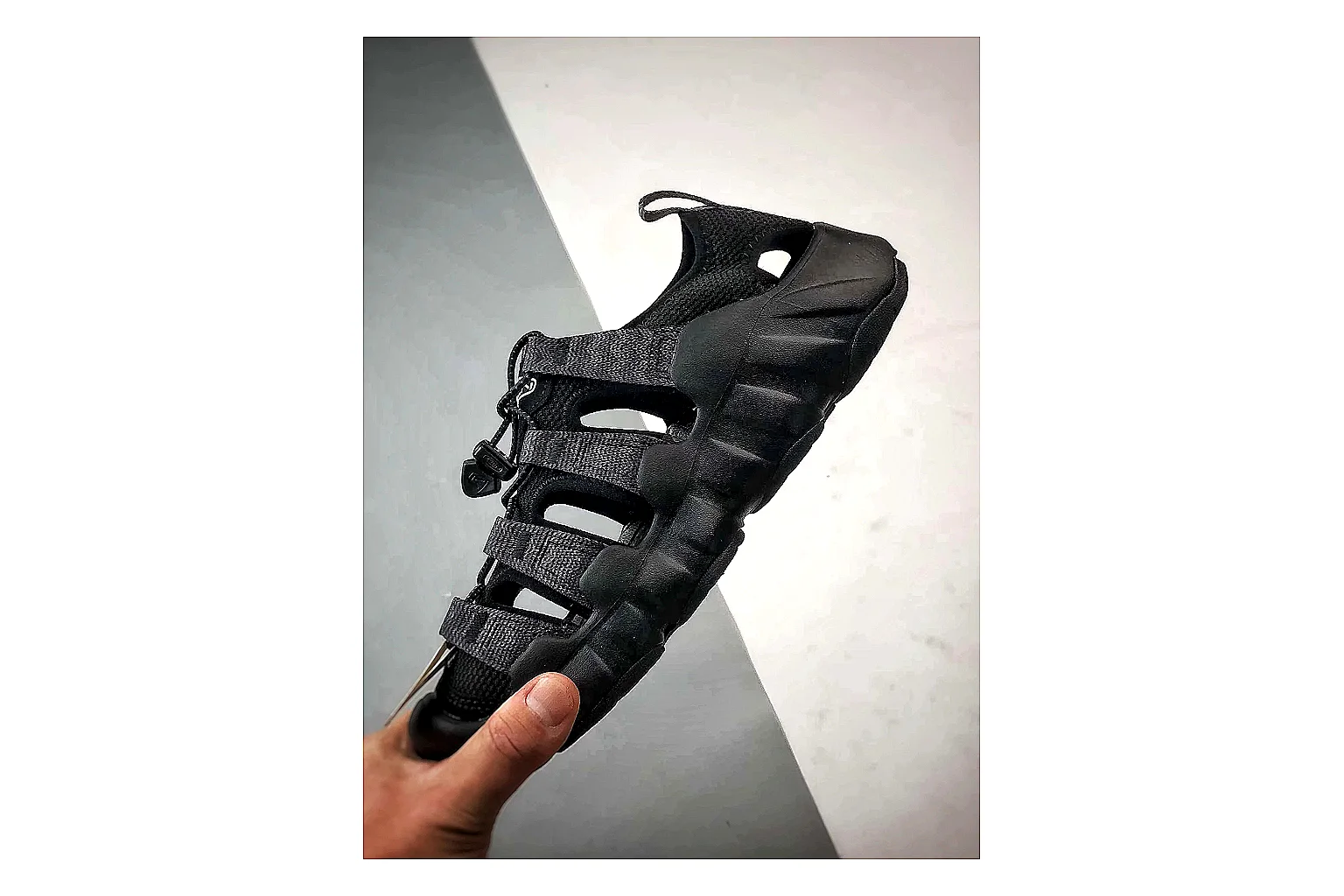 KEEN Jasper Sandal Black shopping brief photo showing black suede-mesh upper, outdoor sandal shape, protective toe area, and trail-casual sole thumbnail 6