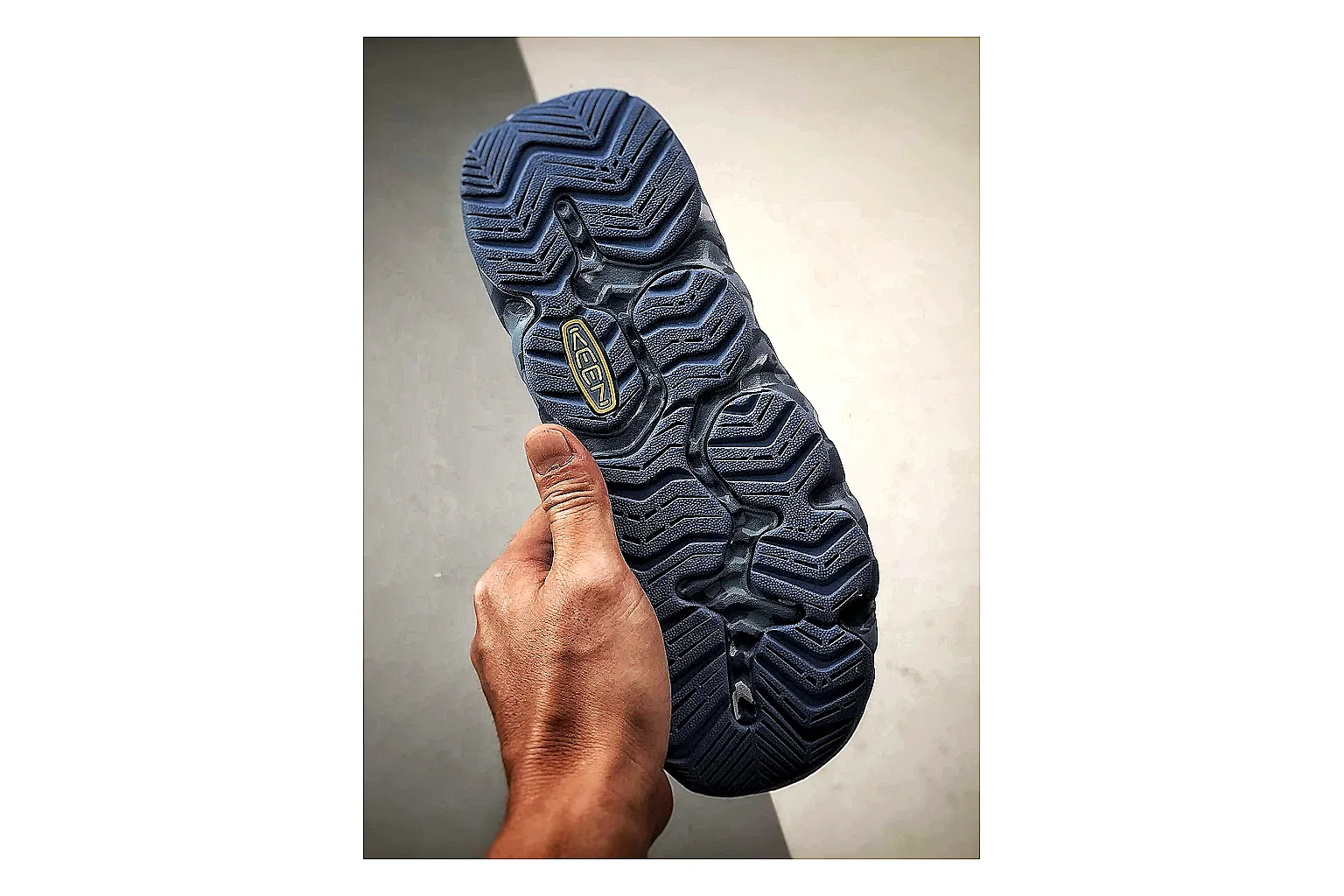 KEEN Jasper Sandal Blue Gray shopping brief photo showing blue gray suede-mesh upper, outdoor sandal silhouette, protective toe area, and trail-casual sole thumbnail 3