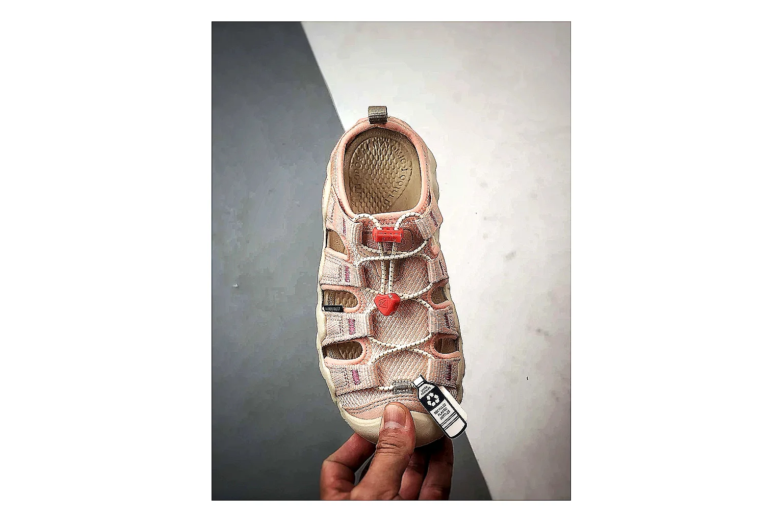 KEEN Jasper Sandal Cream Red shopping brief photo showing cream red suede-mesh upper, outdoor sandal openings, protective toe area, and rugged sole thumbnail 4