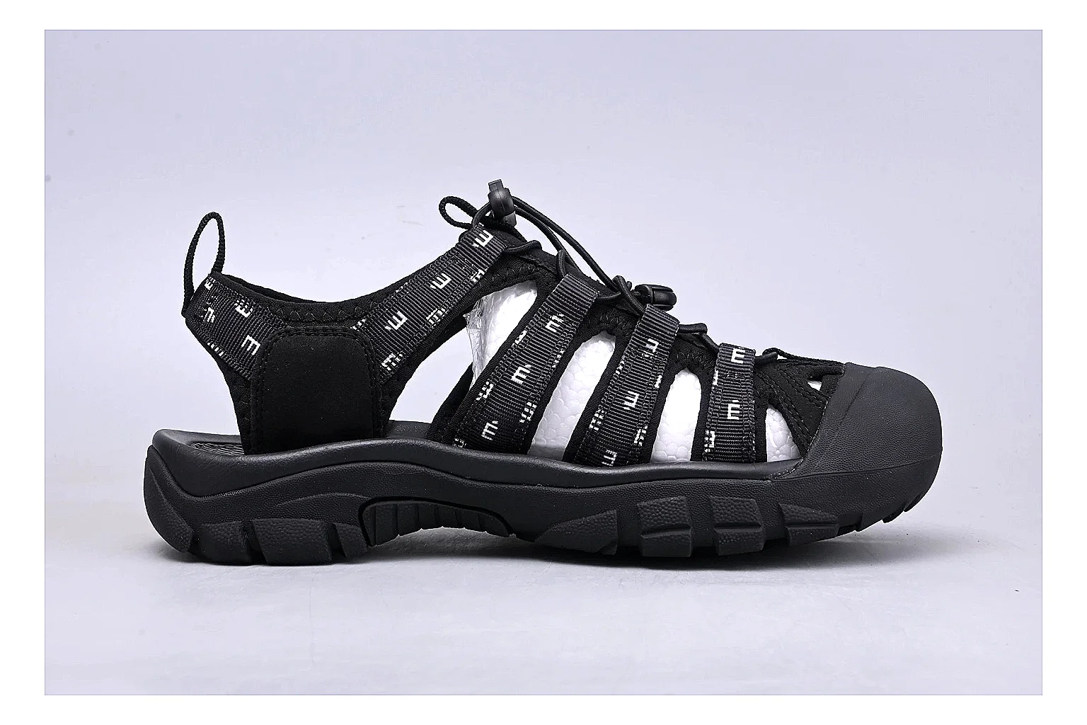 KEEN Zerraport Black Sandal shopping brief image showing black zerraport outdoor sandal with mixed upper and sandal shape thumbnail 4